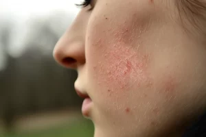 Foto de una costra generada por la psoriasis