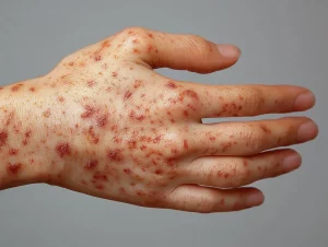 Foto de una persona con liquen plano