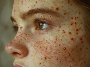 Foto que muestra una persona con varicela